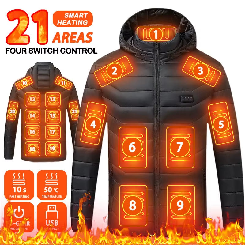 Ultimate 9/19 Areas Heated Jacket for Men and Women - Stay Warm This Winter with Our USB Heating Vest for Hunting, Hiking, and Camping