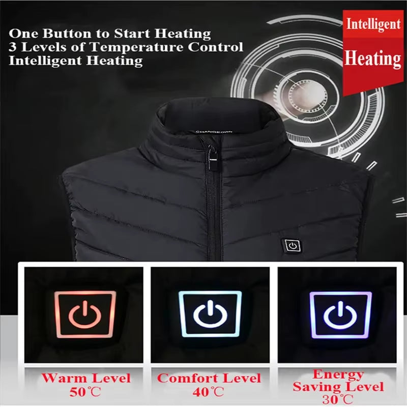 Ultimate 9/19 Areas Heated Jacket for Men and Women - Stay Warm This Winter with Our USB Heating Vest for Hunting, Hiking, and Camping